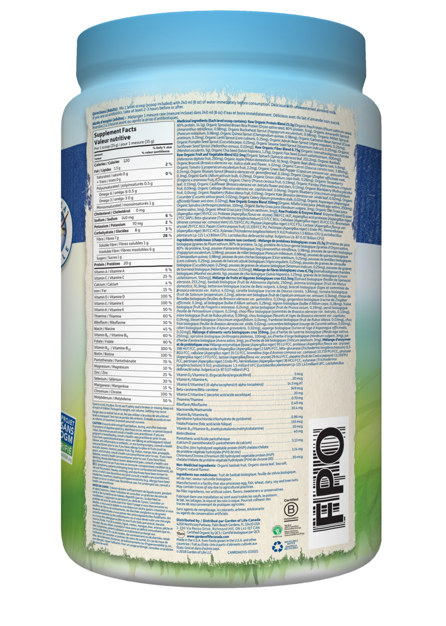 RAW ORGANIC ALL-IN-ONE NUTRITIONAL SHAKE - VANILLA